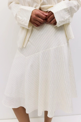 The Alexandra Skirt | Sheer Pinstripe Asymmetrical Skirt