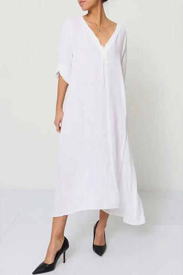 VNeck Linen Dress