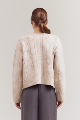 V-Neck Cable Sweater