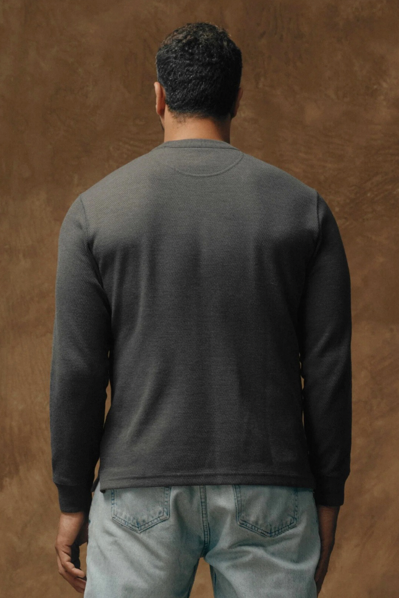 Waffle Knit Thermal Crewneck Top