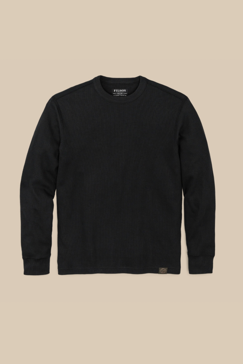 Waffle Knit Thermal Crewneck Top