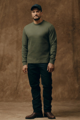 Waffle Knit Thermal Crewneck Top