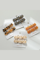 Zoe Triple Cat Face Barrette Hair Clip (Set of 2)