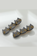 Zoe Triple Cat Face Barrette Hair Clip (Set of 2)