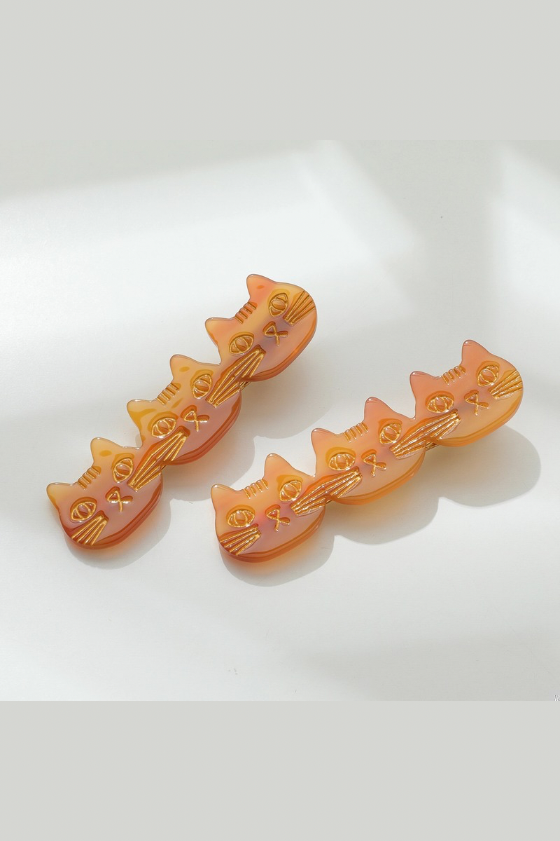 Zoe Triple Cat Face Barrette Hair Clip (Set of 2)