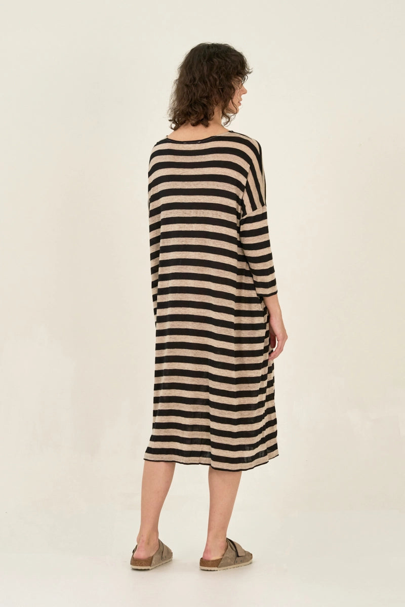 Linen Jersey Striped Dress