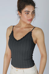 Lace Trim Texture Cami