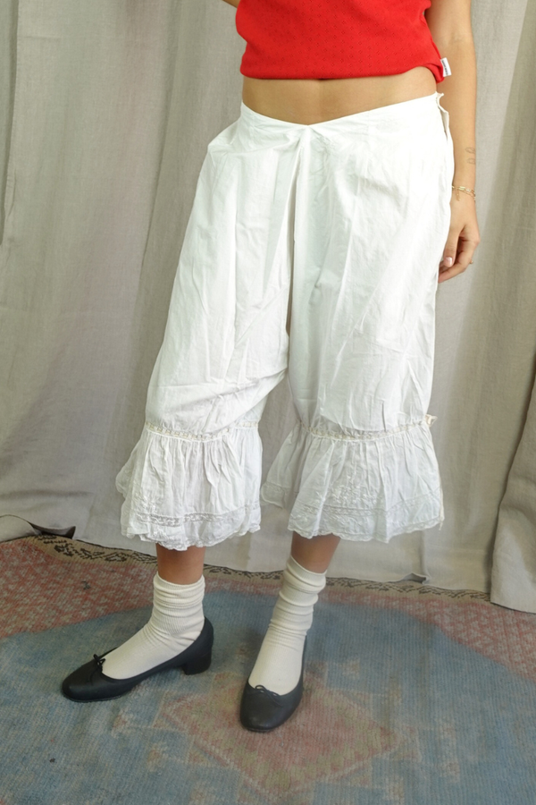 Antique French Cotton Lace Bloomers
