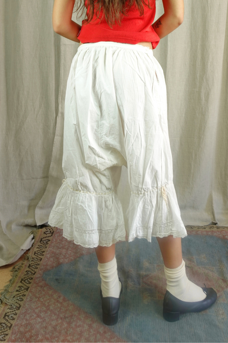 Antique French Cotton Lace Bloomers