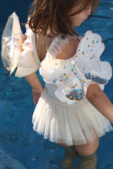 Kids Inflatable Arm Bands Cotton Candy Glitter