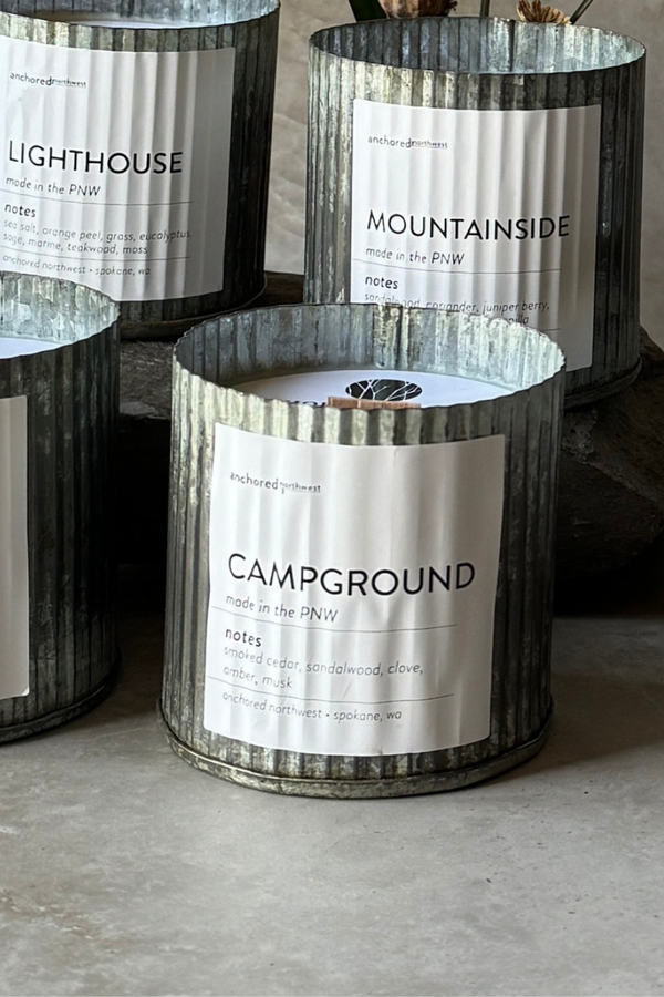 Campground Wood Wick Rustic Farmhouse Soy Candle