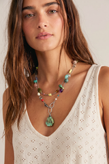 Double Wrap Multi Stone Necklace