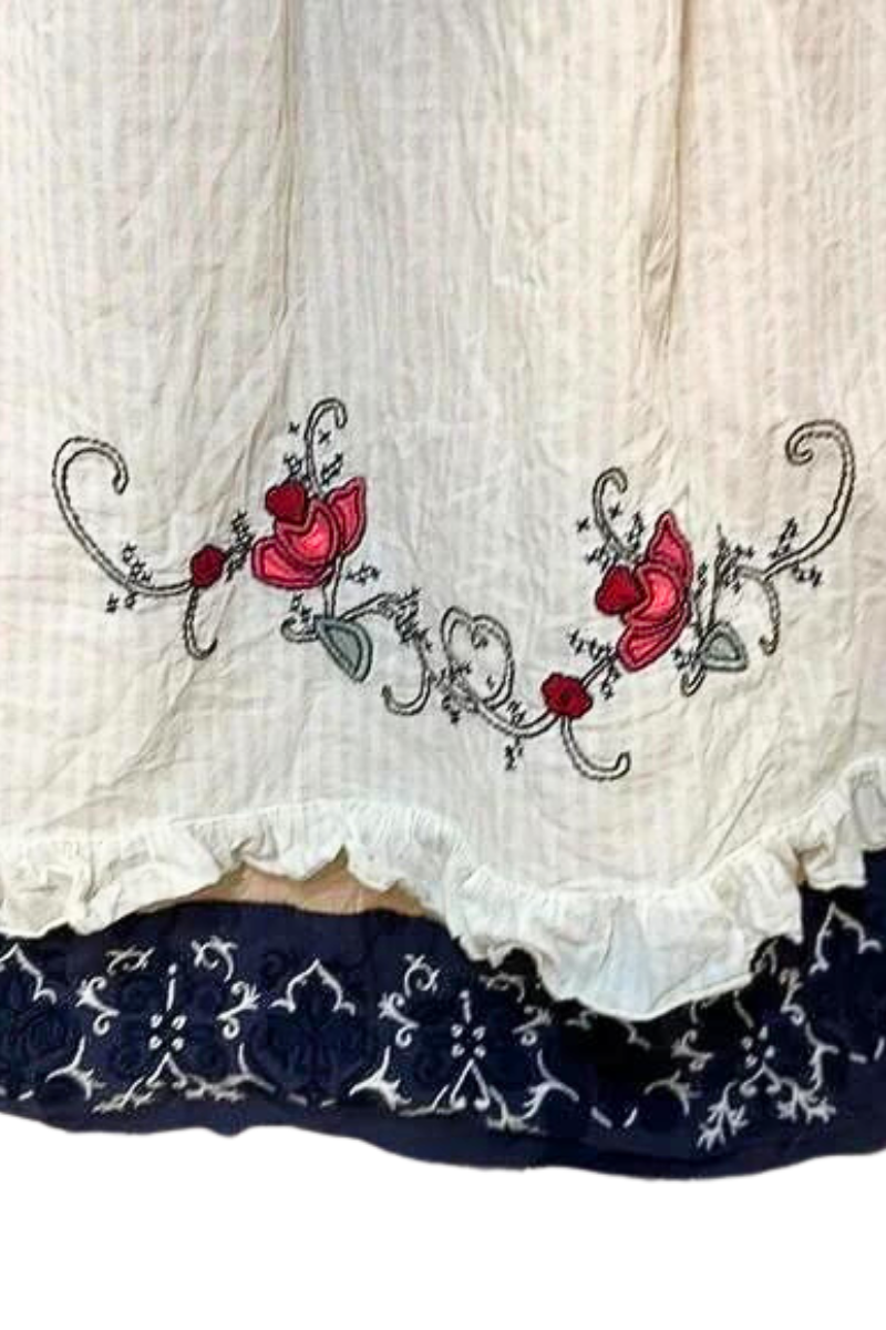 OM Embroidered Layered Dress