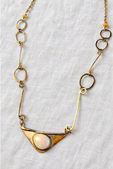 Ethiopian Opal + Gold Necklace