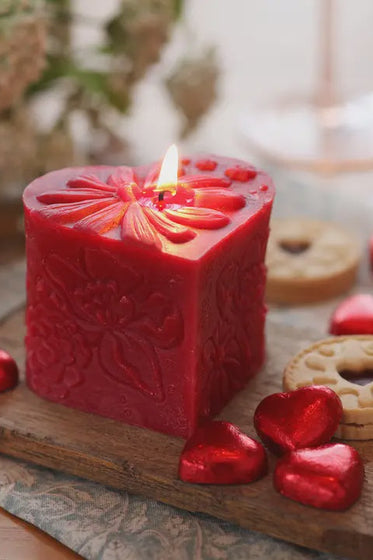 Beeswax Heart Pillar