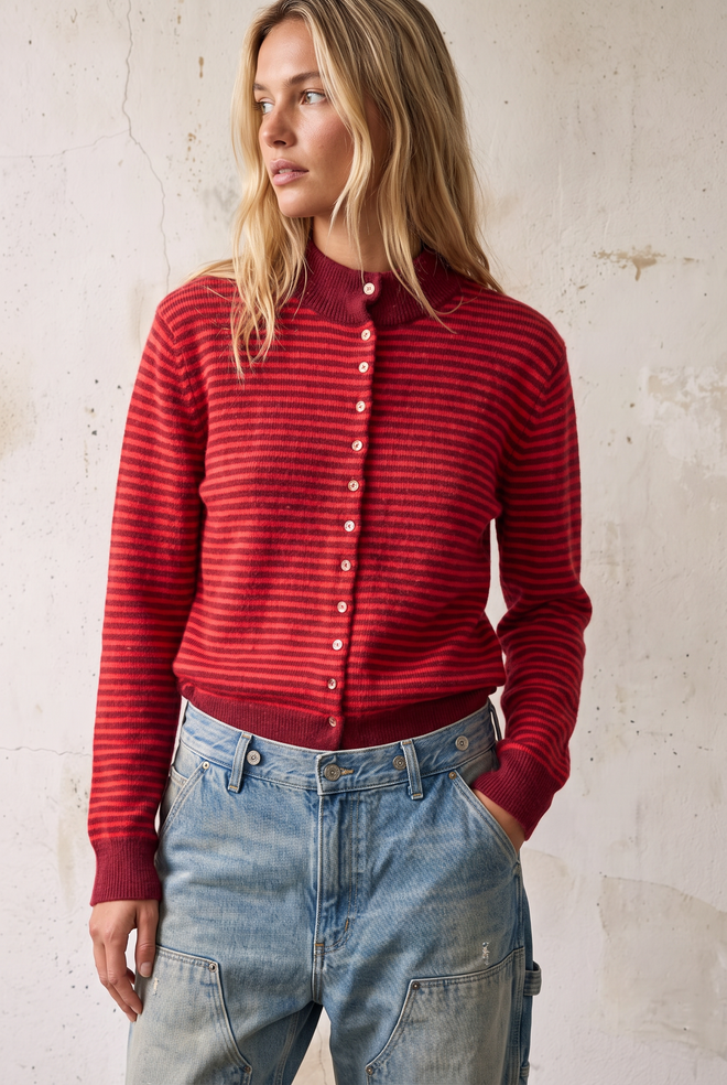 Mock Neck Sweater Cardigan