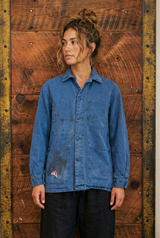 Unisex Hand-Patch Detail Vintage French Workwear Jacket