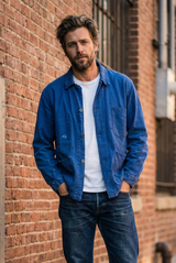 Unisex Vintage French Workwear Jacket Indigo