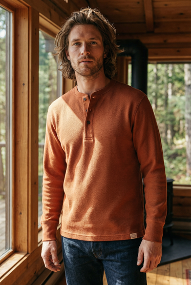 Waffle Knit Henley