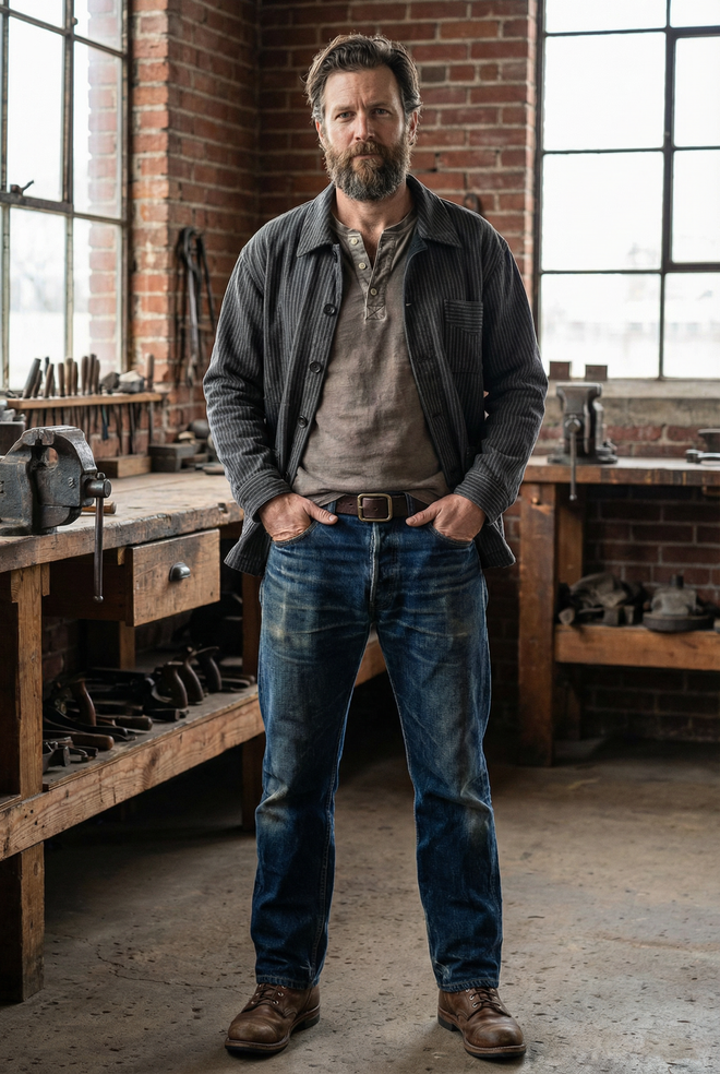 Rare Vintage French Striped Work Jacket