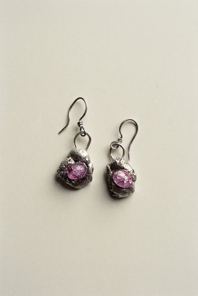 Pink Sapphire Earring