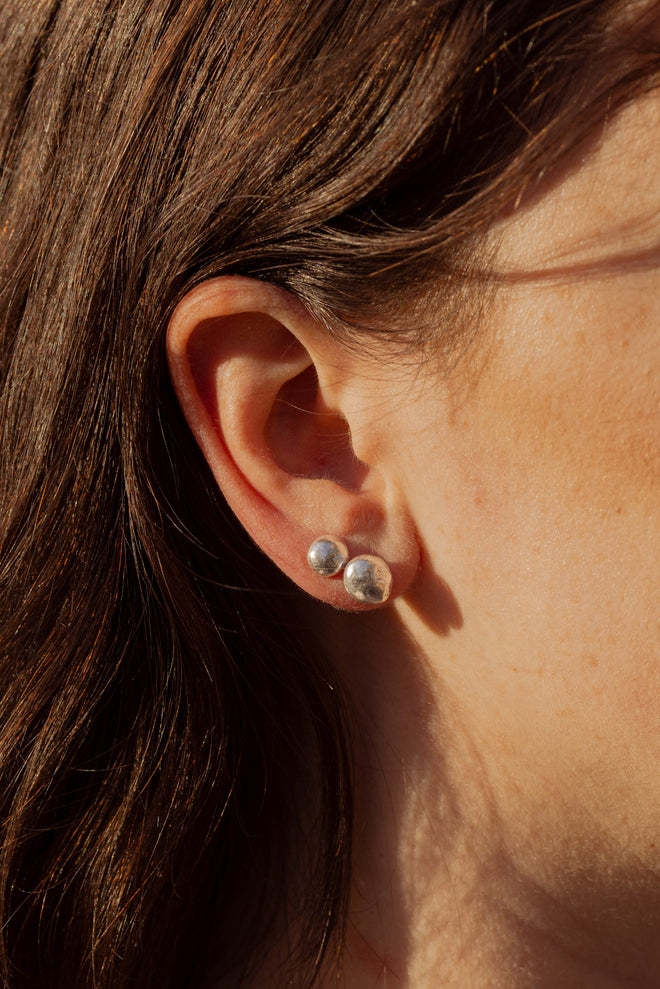Molten Sterling Silver Studs