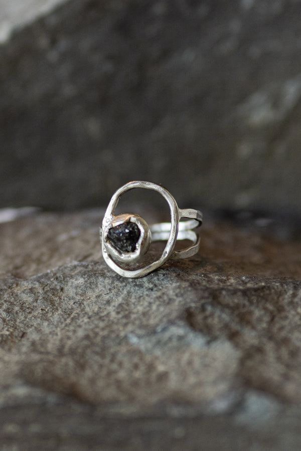 Black Raw Diamond Ring