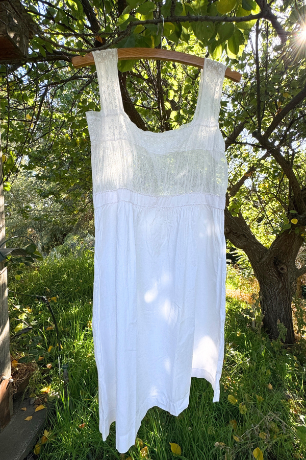 Antique French Cotton & Lace Chemise Dress