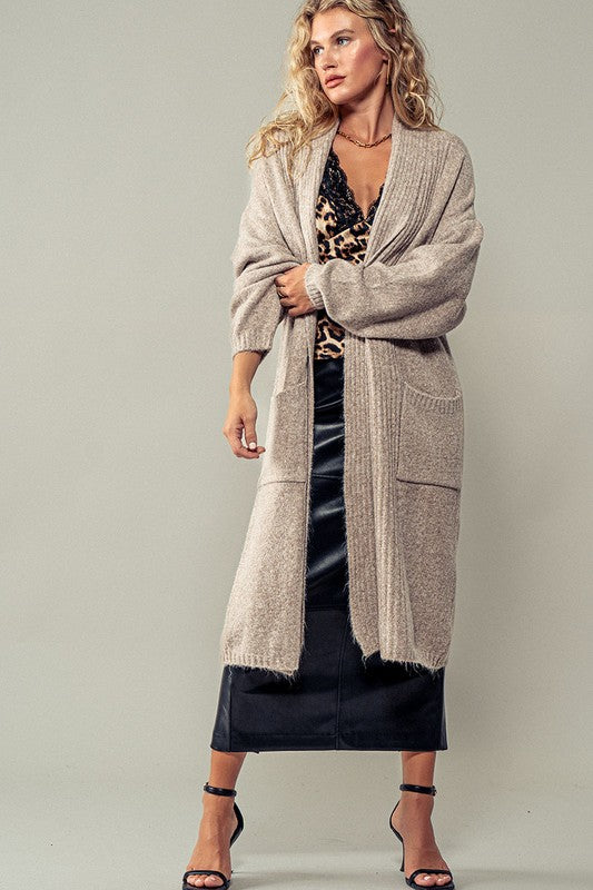 Longline Fuzzy Cardigan