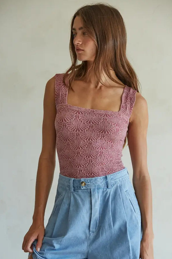 Knit Seamless Jacquard Tank