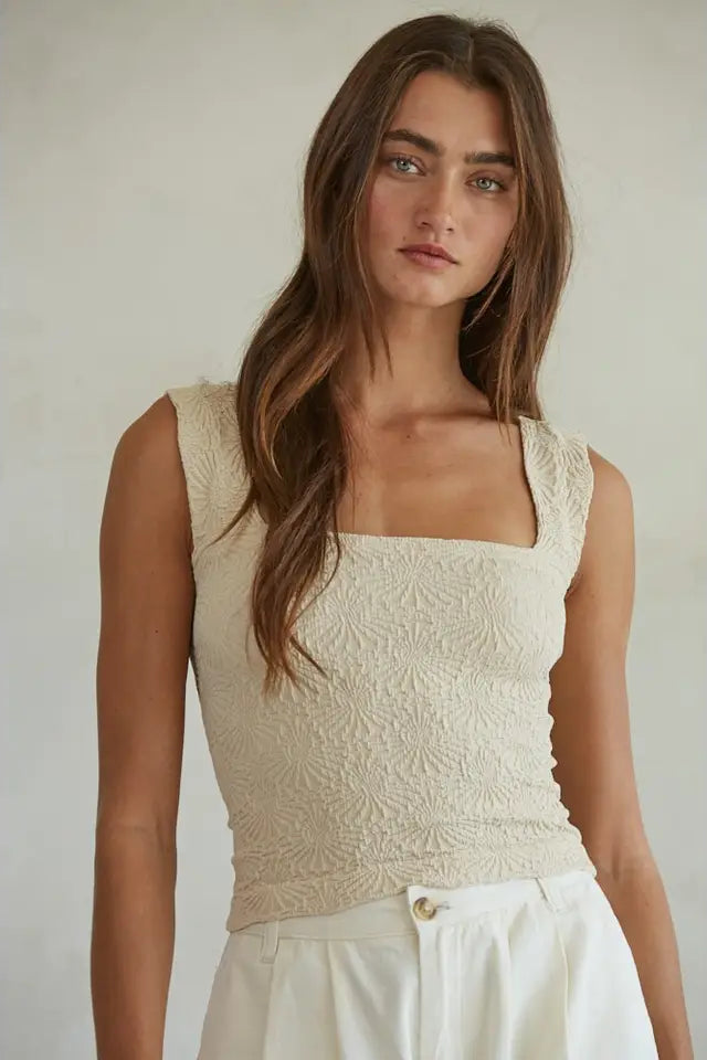 Knit Seamless Jacquard Tank