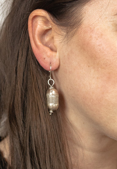 African Silver Bead Earrings