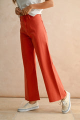 Straight Wide Leg Denim Pants