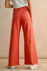 Straight Wide Leg Denim Pants