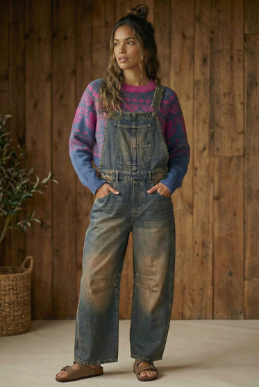 Barrel Jean Denim Overall