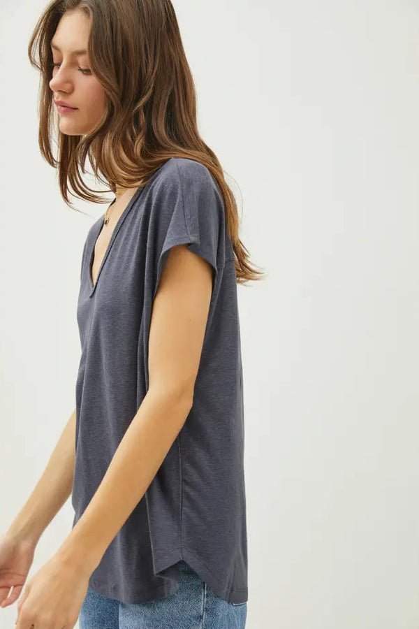Raw Edge Linen Tee