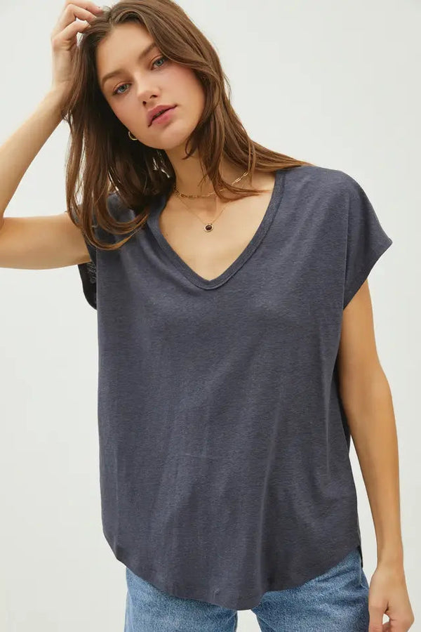 Raw Edge Linen Tee