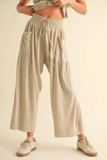 Rayon Smock Waist with Pocket Pants