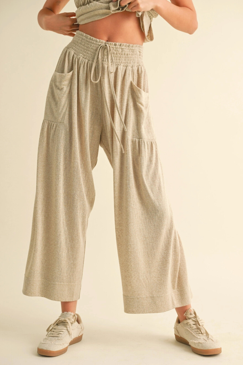 Rayon Smock Waist with Pocket Pants