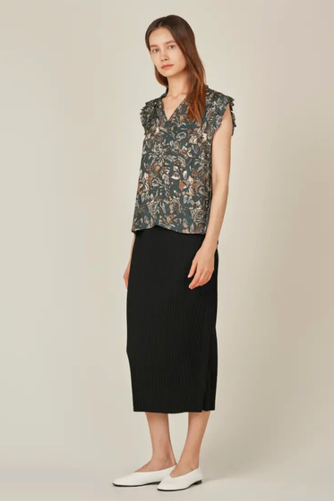The Pleated Midi Skirt