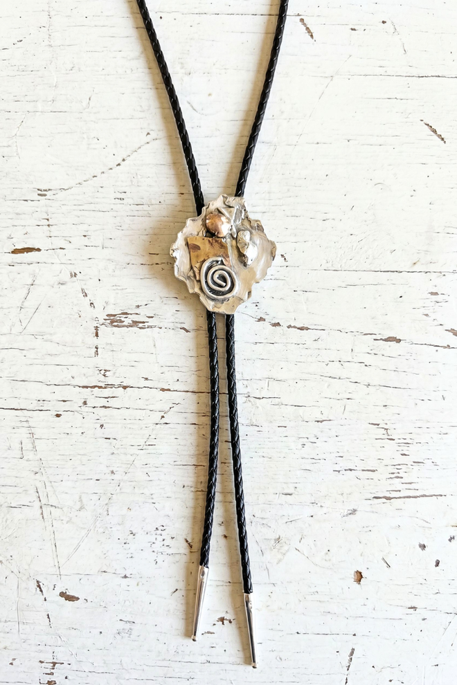Molten Sterling & Gold Bolo Tie