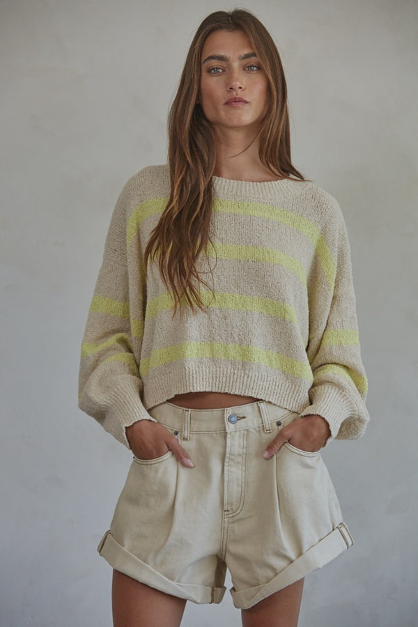 Knit Sweater Striped Crewneck