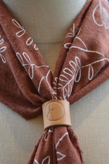 Terracotta Botanical Print Naturally Dyed Bandana