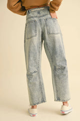 Washed Denim Pants
