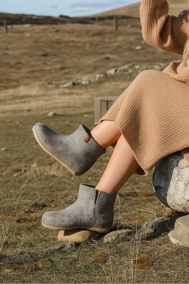 Women's Outdoor Low Boots with Rubber Sole