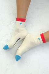 Embroidered Color Block Girlfriend Socks