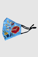 Light Blue Embroidered Mask
