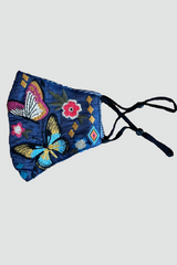 Dark Blue Embroidered Mask