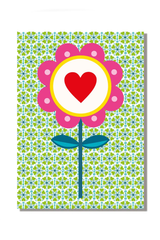 Pink Retro Daisy Postcard