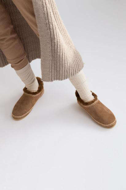 Fuyu Crochet Sheepskin Slipper Boot